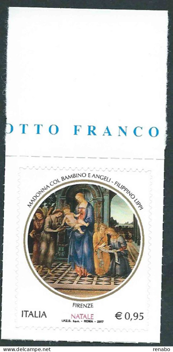 Italia, Italy, Italie, Italien 2017; “Madonna Col Bambino E Angeli”, Dipinto Di Filippino Lippi (1406-1469), Bordo. New. - Madonnen