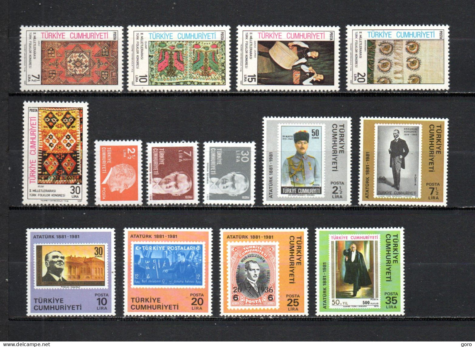 Turquía   1981  .-  Y&T   Nº   2324/2328-2329/2331-2332/2337   ** - Unused Stamps