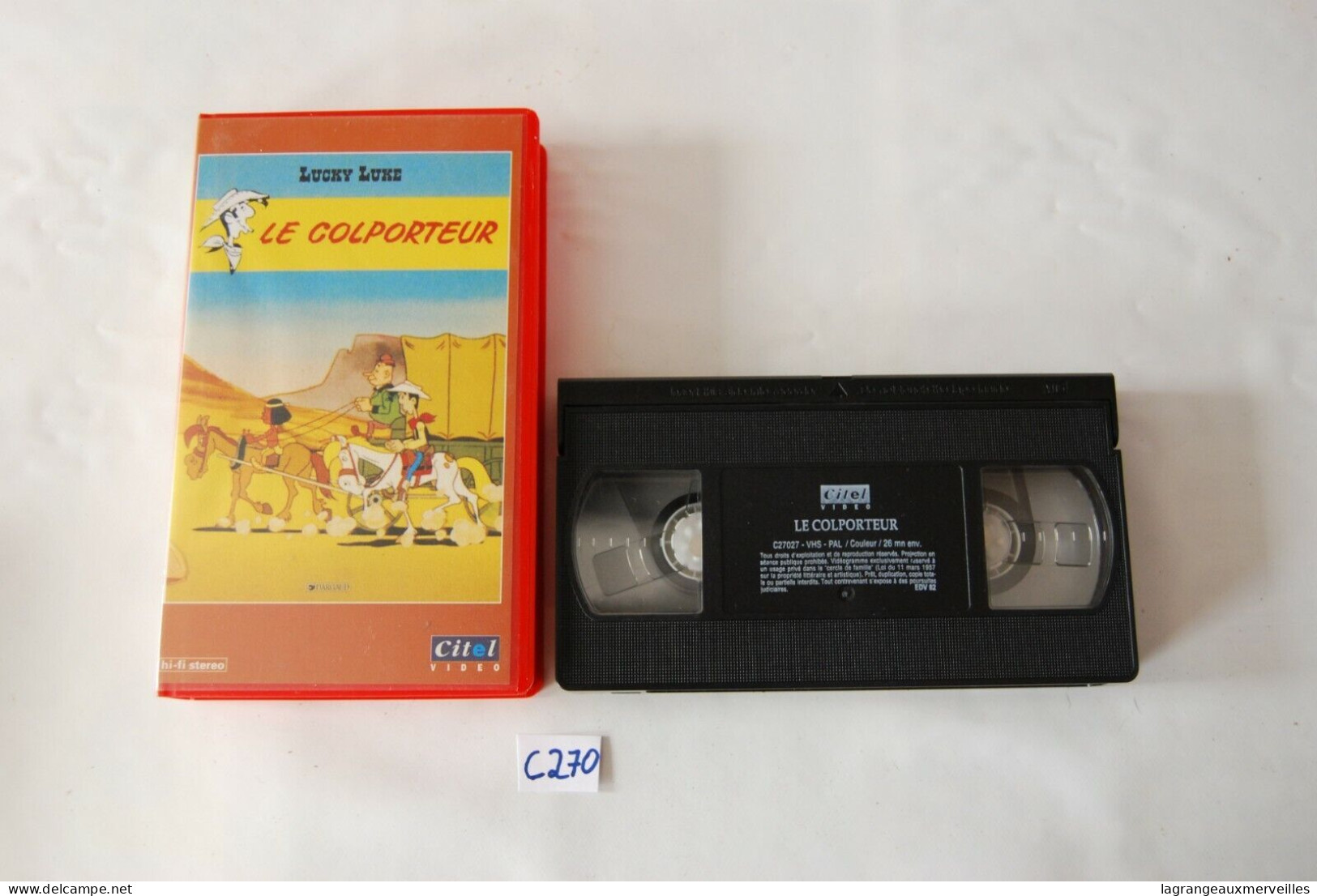 C270 - K7 VIDEO VHS - Lucky Luke - Le Colporteur - Dibujos Animados