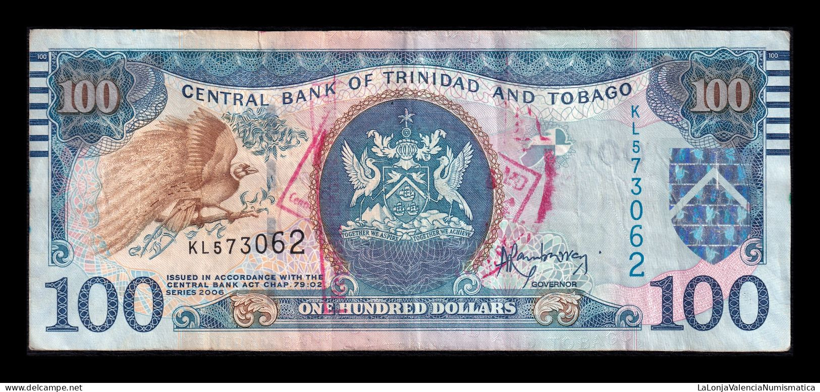 Trinidad & Tobago 100 Dollars 2006 Pick 51b Bc/Mbc F/Vf - Trinité & Tobago