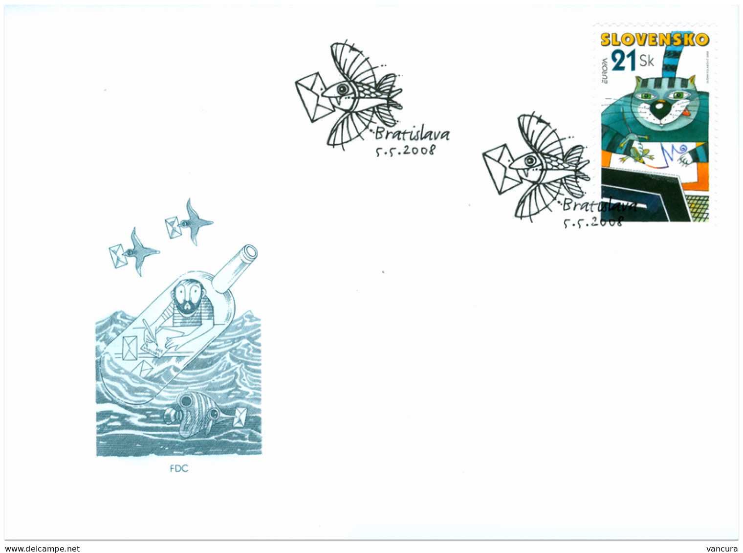 FDC 422 Slovakia EUROPA CEPT 2008 Cat Mouse - 2008