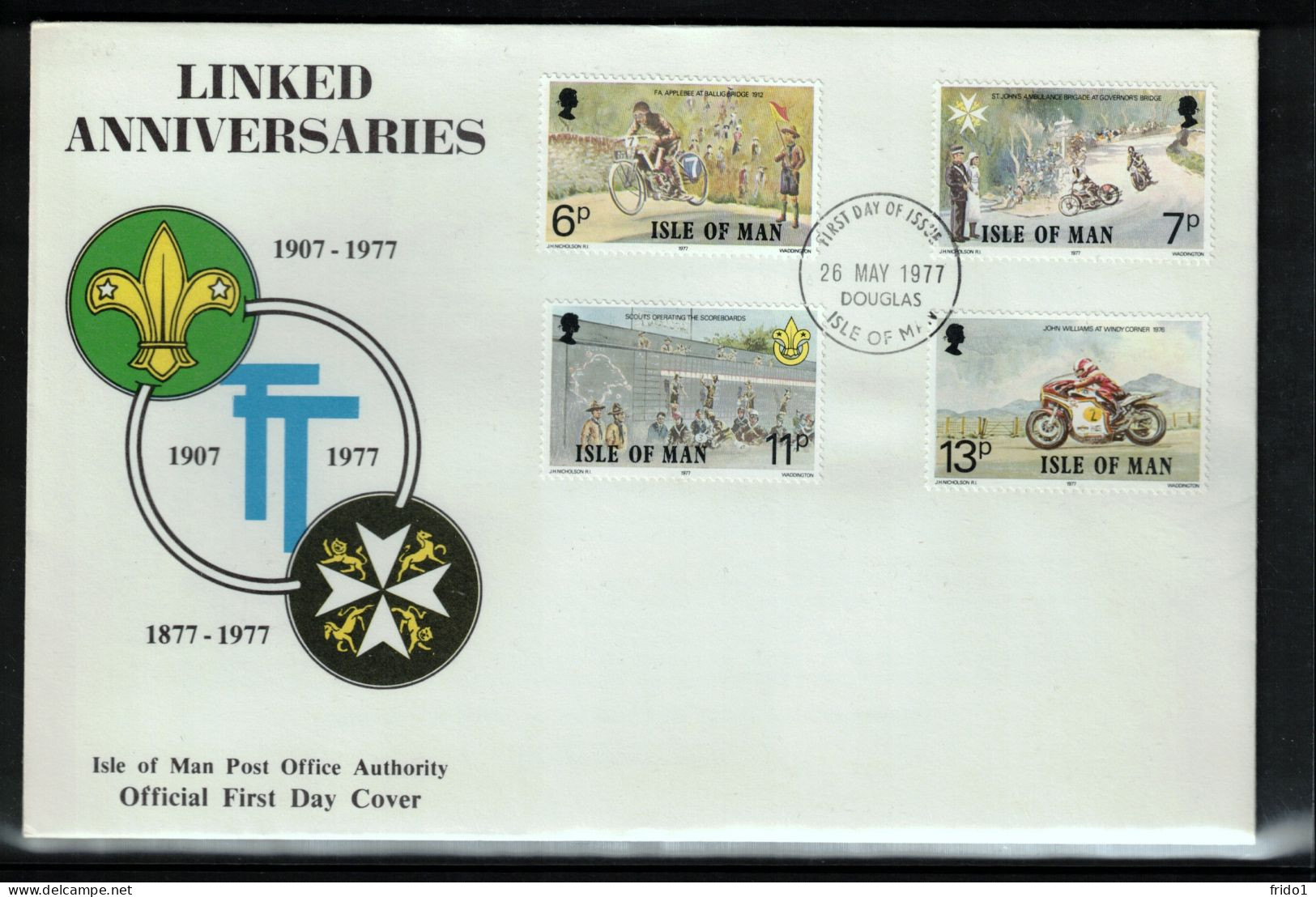 Isle Of Man 1977 Motorbikes - 70th Anniversary Of TT Races FDC - Motorbikes