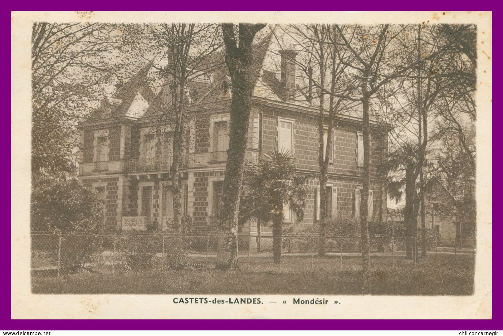 * CASTETS DES LANDES - Villa Mondésir - Photo VIGNES - 1945 - Castets