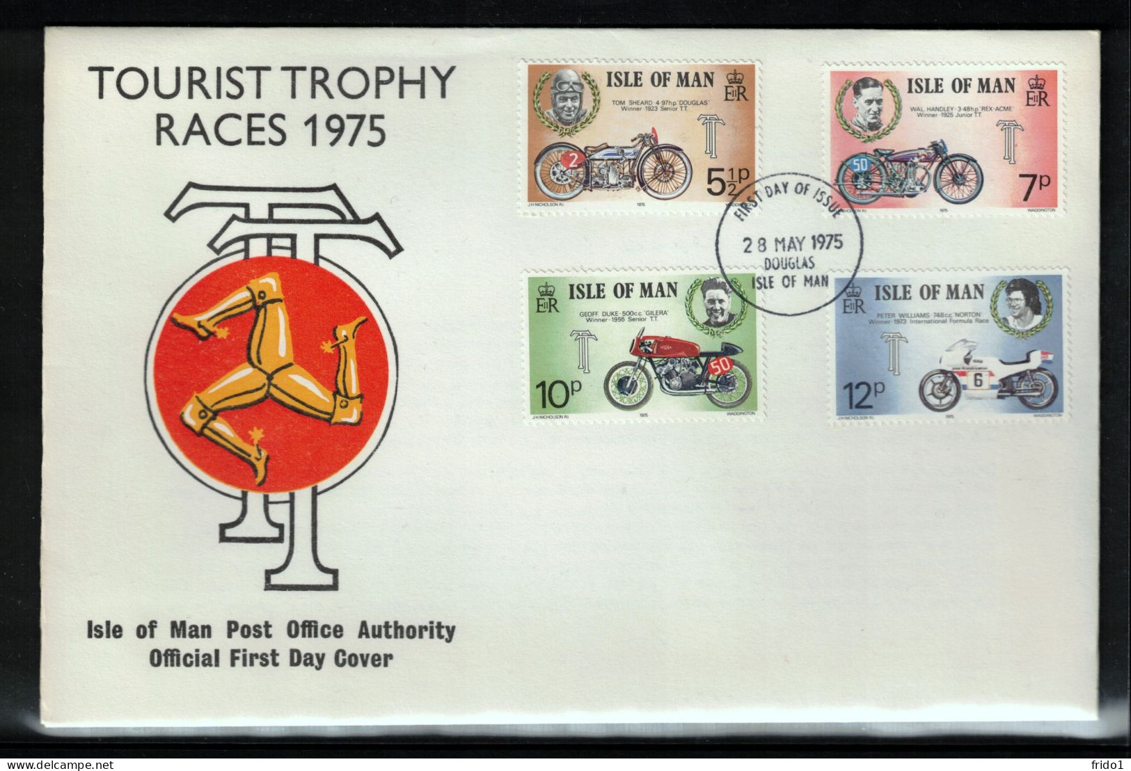 Isle Of Man 1975 Motorbikes -  Tourist Trophy Races 1975 FDC - Moto