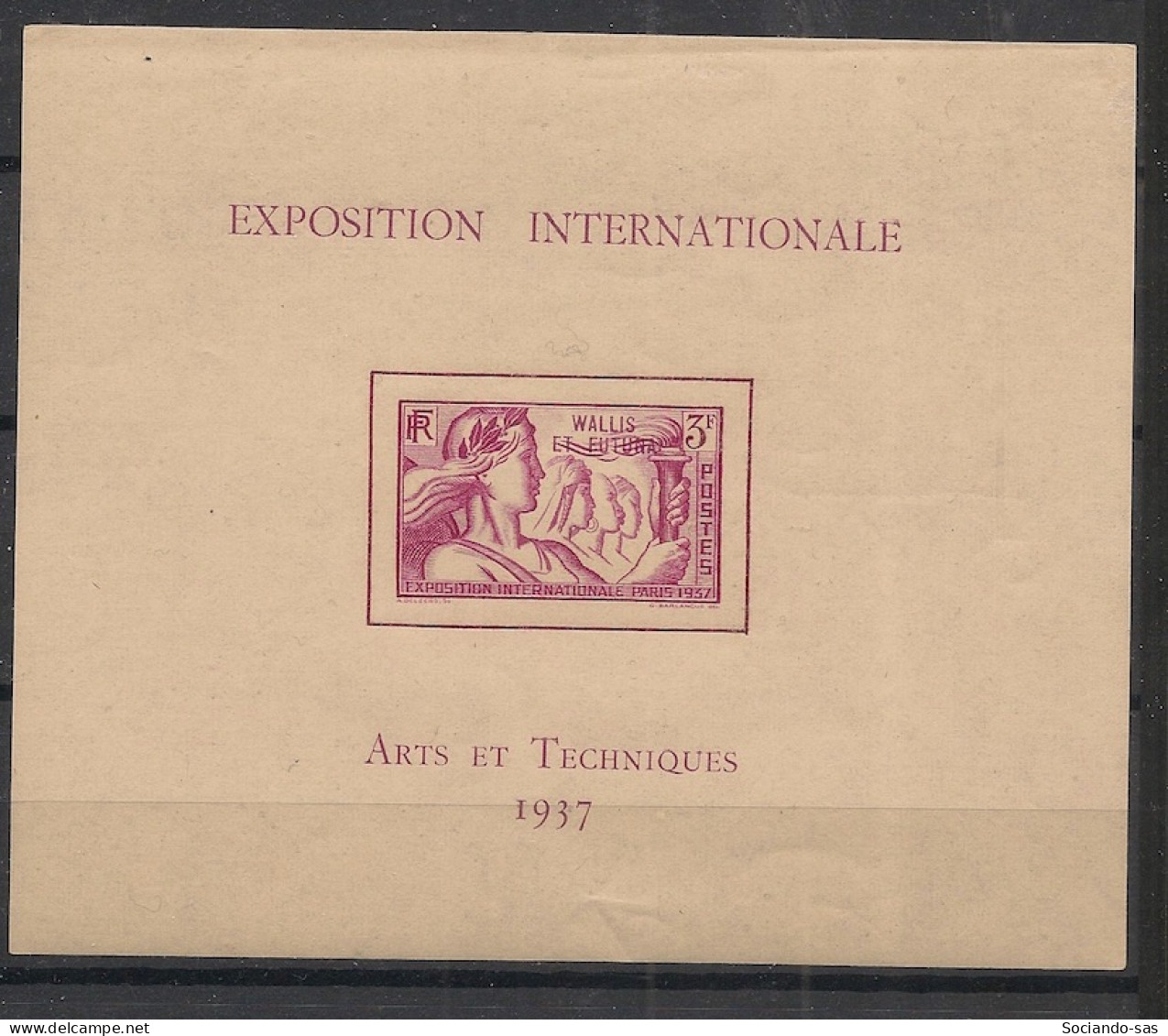 WALLIS ET FUTUNA - 1937 - Bloc-feuillet BF N°YT. 1 - Exposition Internationale - Neuf * / MH VF - Blocchi & Foglietti