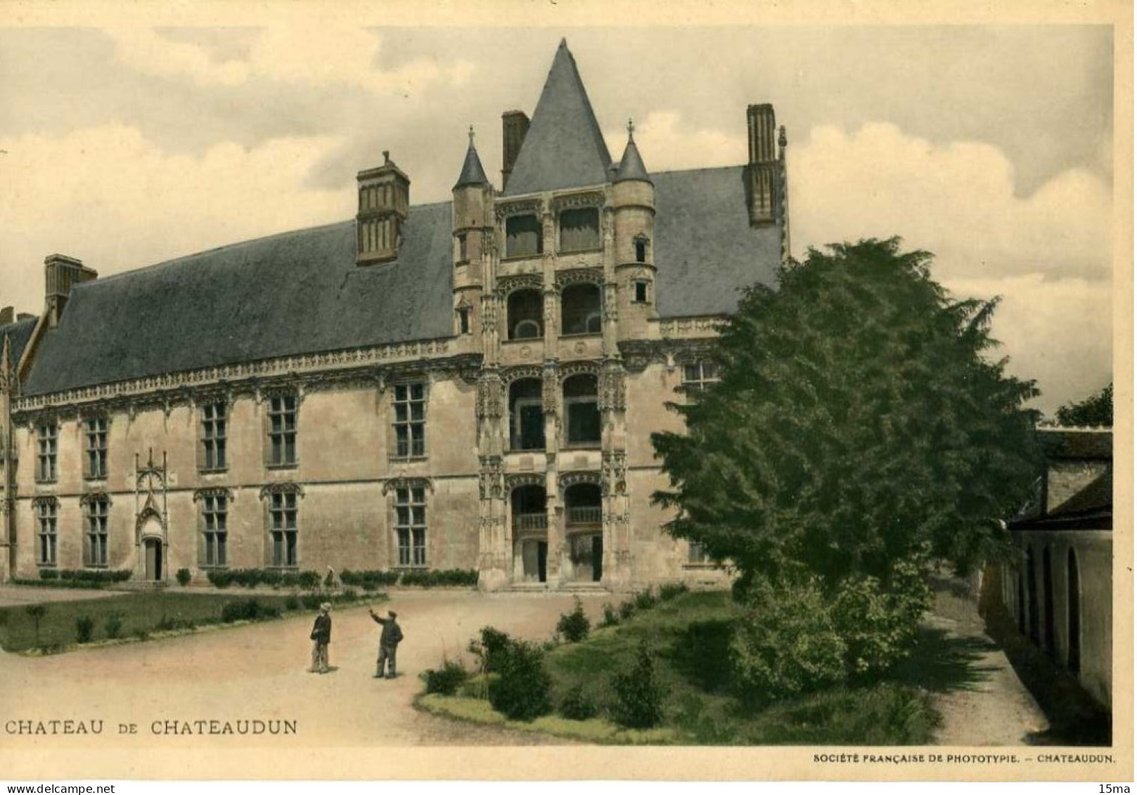 Château De Chateaudun Grande Phototypie 19 Par 58 Cm Sur Feuille 21 Par 60 Cm - Europa