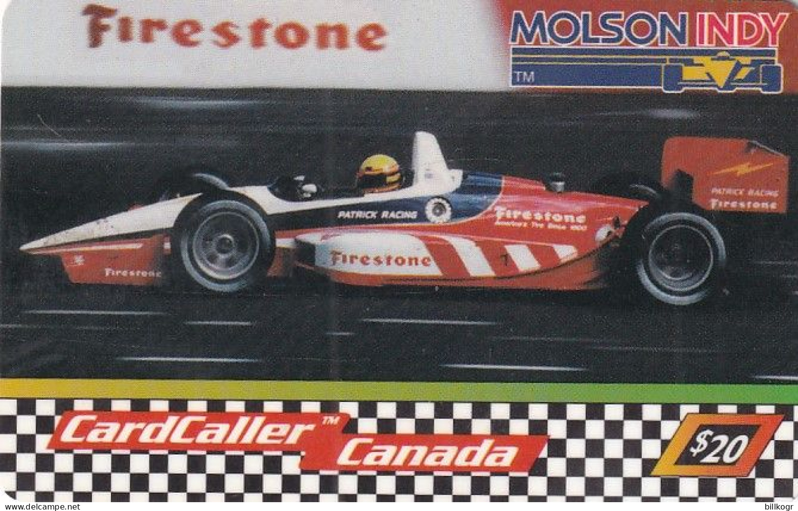 CANADA - Molson Indy/Firestone, Cardcaller Prepaid Card $20, Exp.date 02/01/96, Used - Canada