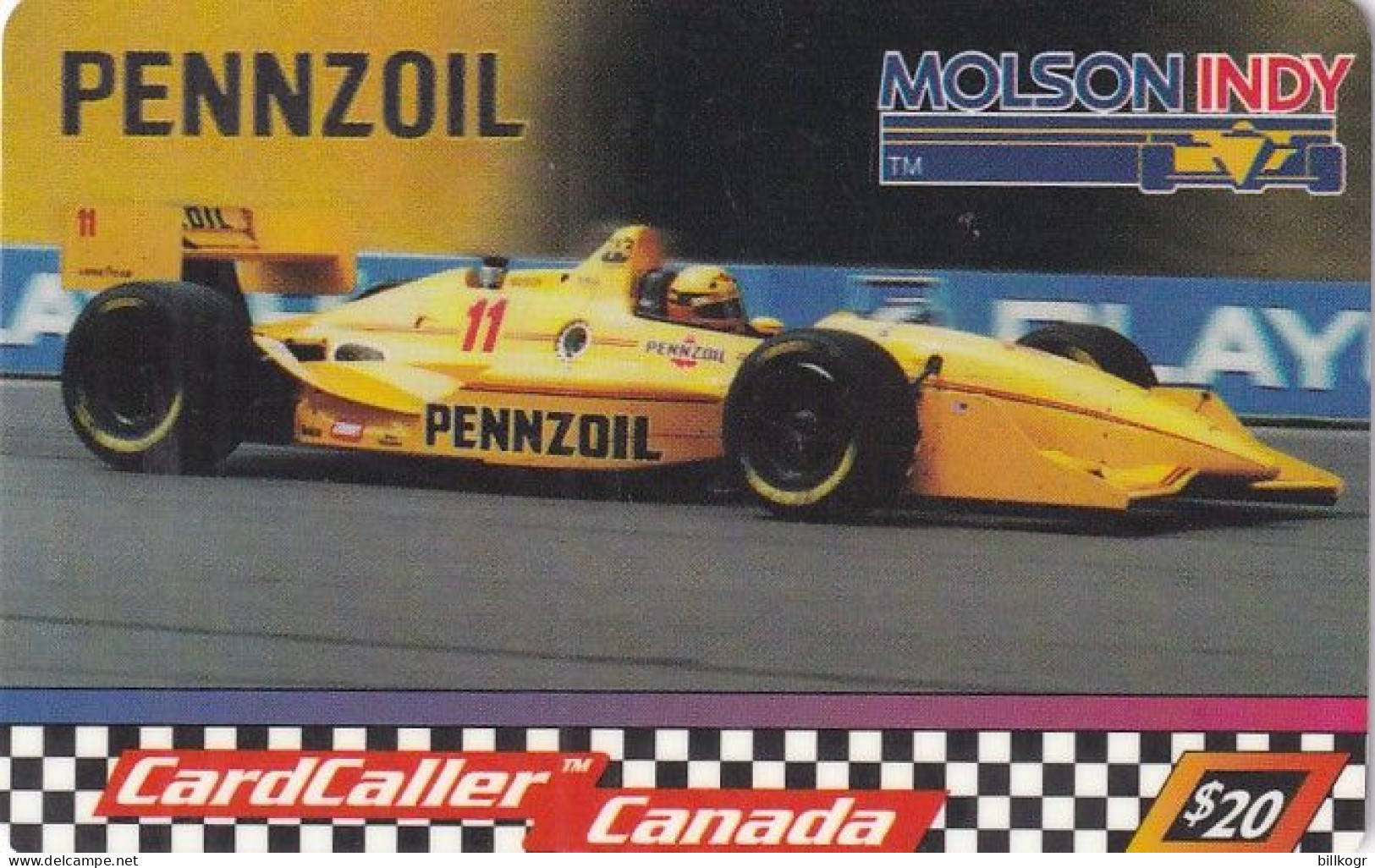 CANADA - Molson Indy/Penzoil, Cardcaller Prepaid Card $20, Exp.date 02/01/96, Used - Kanada