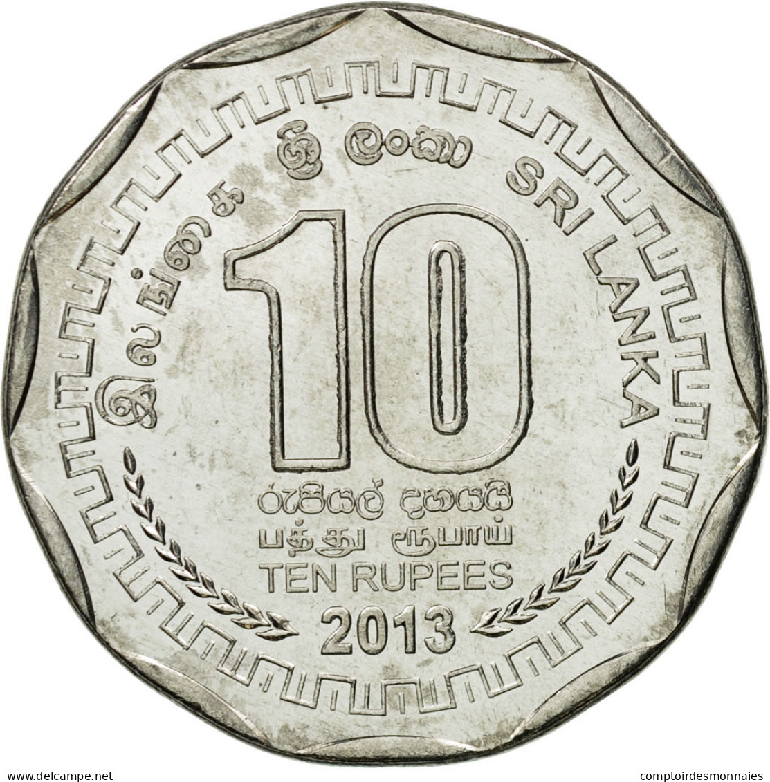 Monnaie, Sri Lanka, 10 Rupees, Anuradhapura, 2013, FDC, Stainless Steel - Sri Lanka