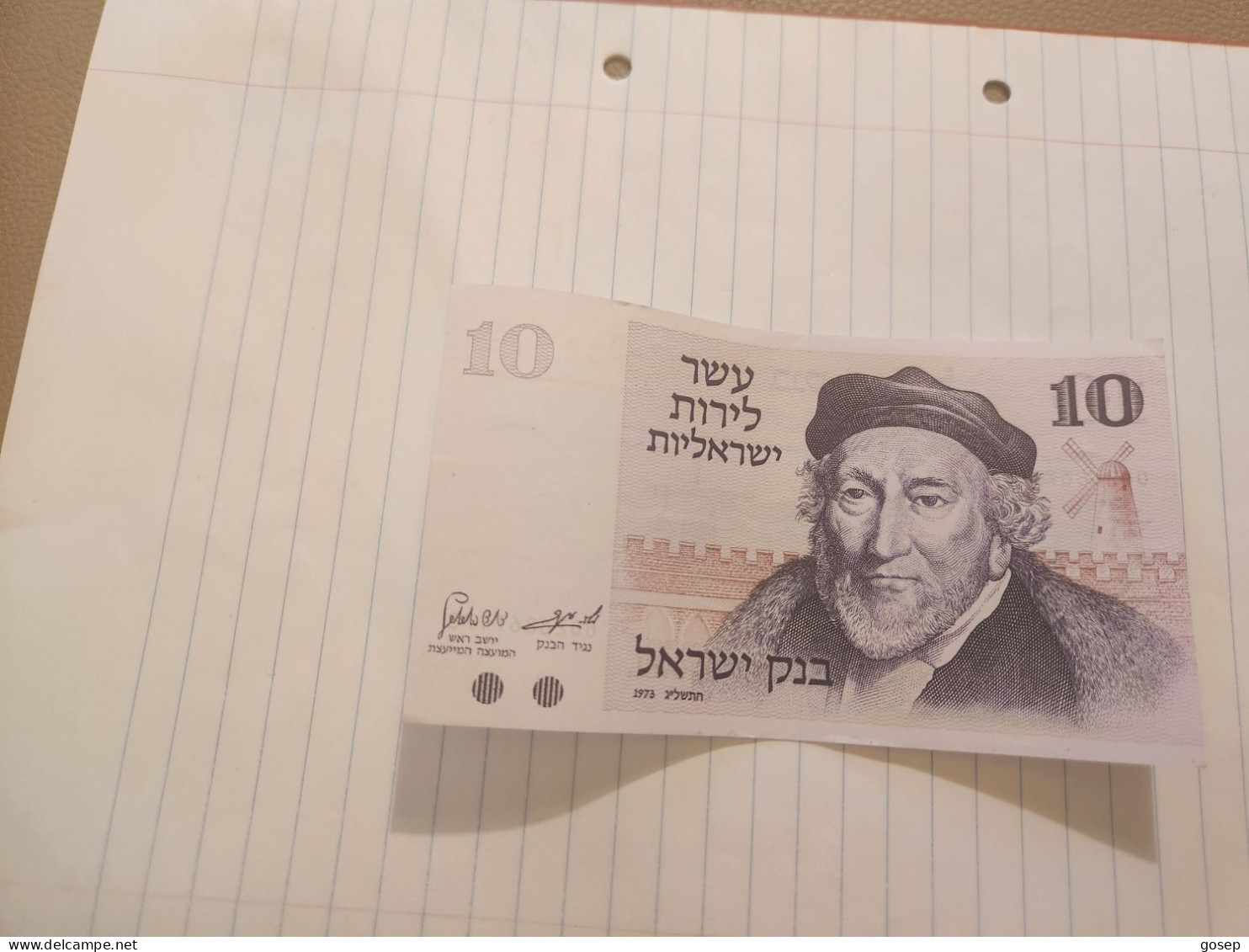 Israel-10 LIROT-MOSES MONTEFIORE-(1973)-(BLACK-NUMBER)-(340)-(0026867178)-VERY GOOD-bank Note - Israel