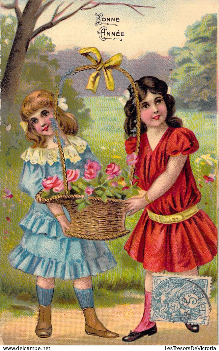 FANTAISIE - Bonne Année - Nouvel An - Enfant - Illustration - Carte Postale Ancienne - New Year