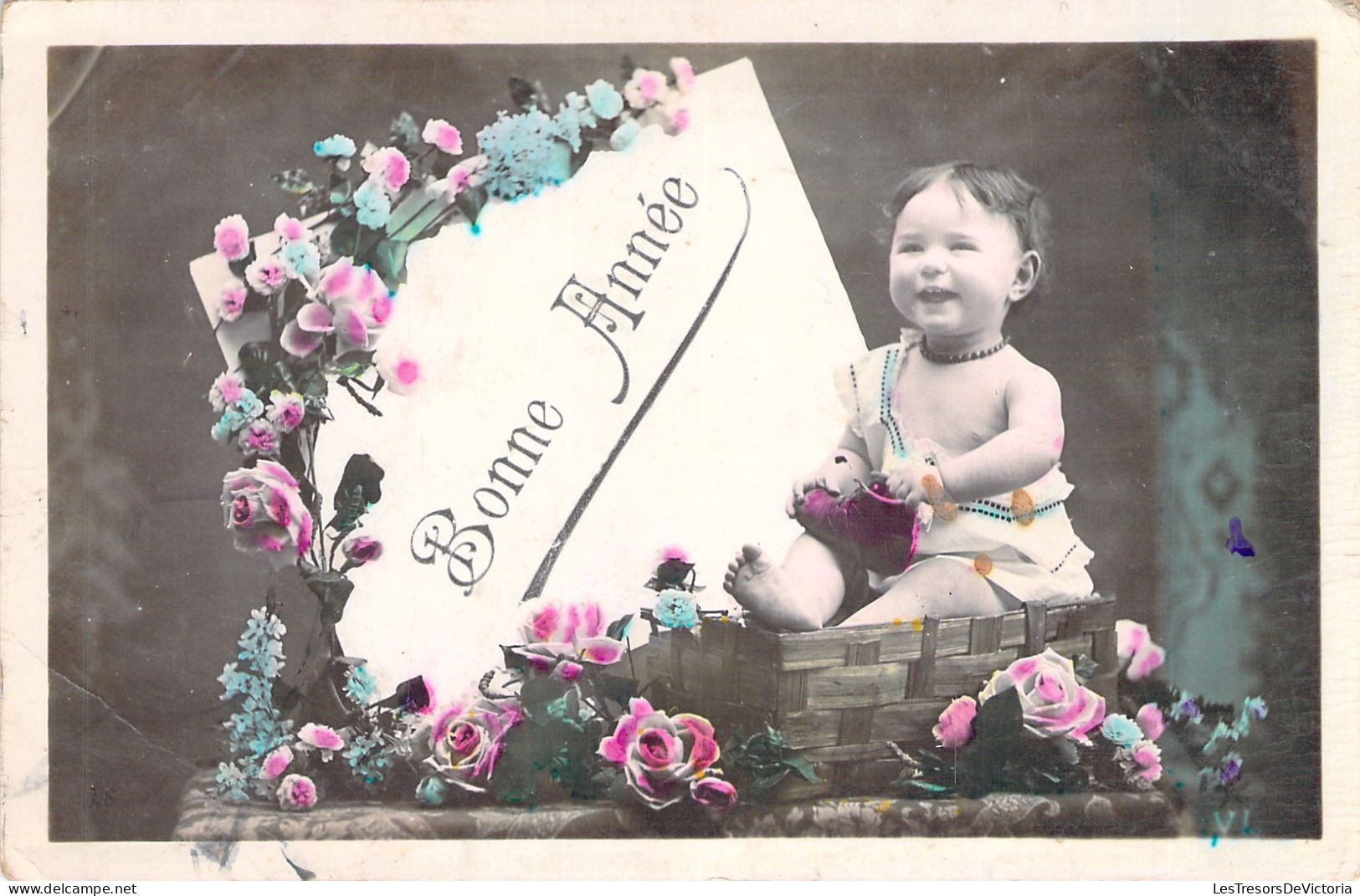 FANTAISIE - Bonne Année - Nouvel An - Enfant -  Carte Postale Ancienne - Año Nuevo