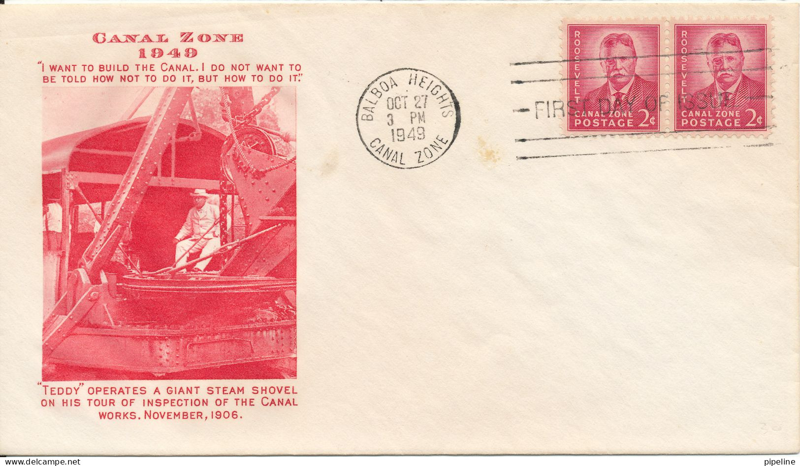 Canal Zone FDC 27-10-1949 With Cachet - Zona Del Canale / Canal Zone