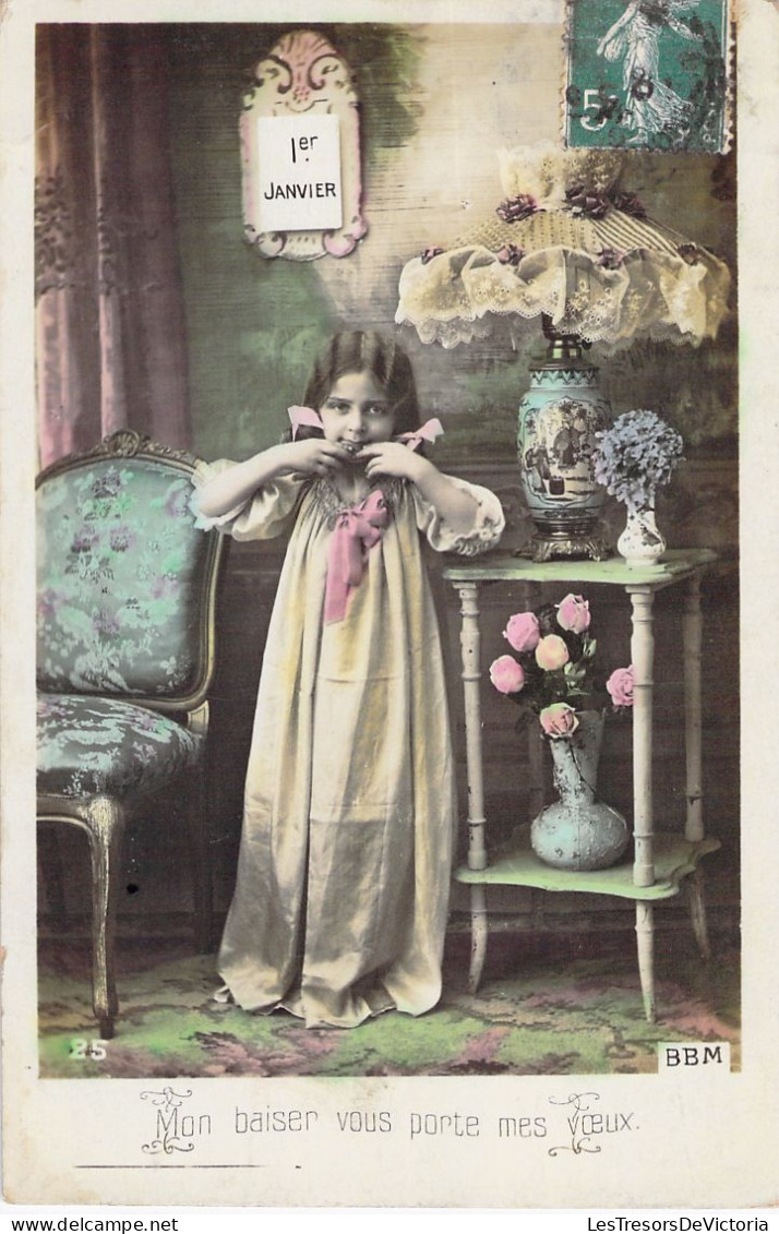 FANTAISIE - Bonne Année - Nouvel An - Enfant -  Carte Postale Ancienne - Neujahr