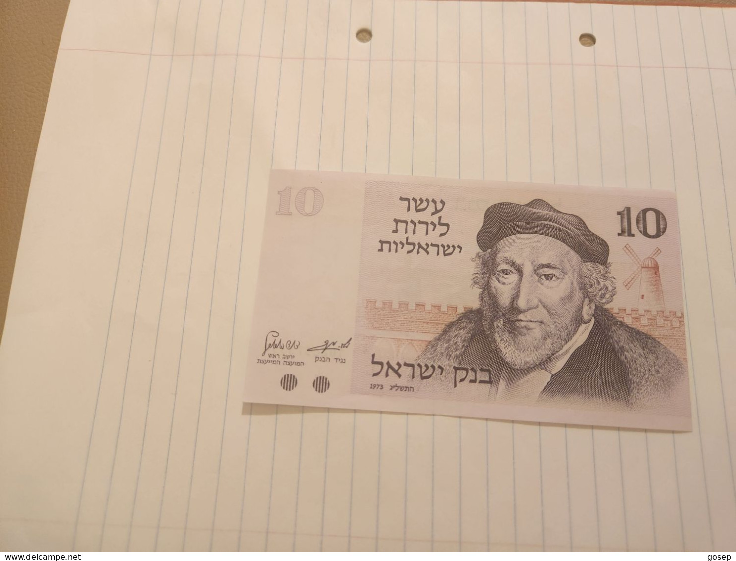 Israel-10 LIROT-MOSES MONTEFIORE-(1973)-(BLACK-NUMBER)-(352)-(1026573354)-VERY GOOD-bank Note - Israël