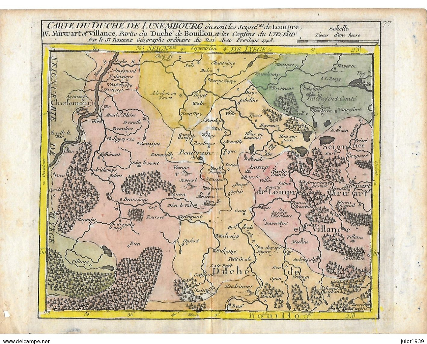 Julot1939 .... 3 CARTES De 1748 De La PROVINCE De LUXEMBOURG . UNIQUE . ANCIENS NOMS DES LOCALITES !!!! - Paliseul