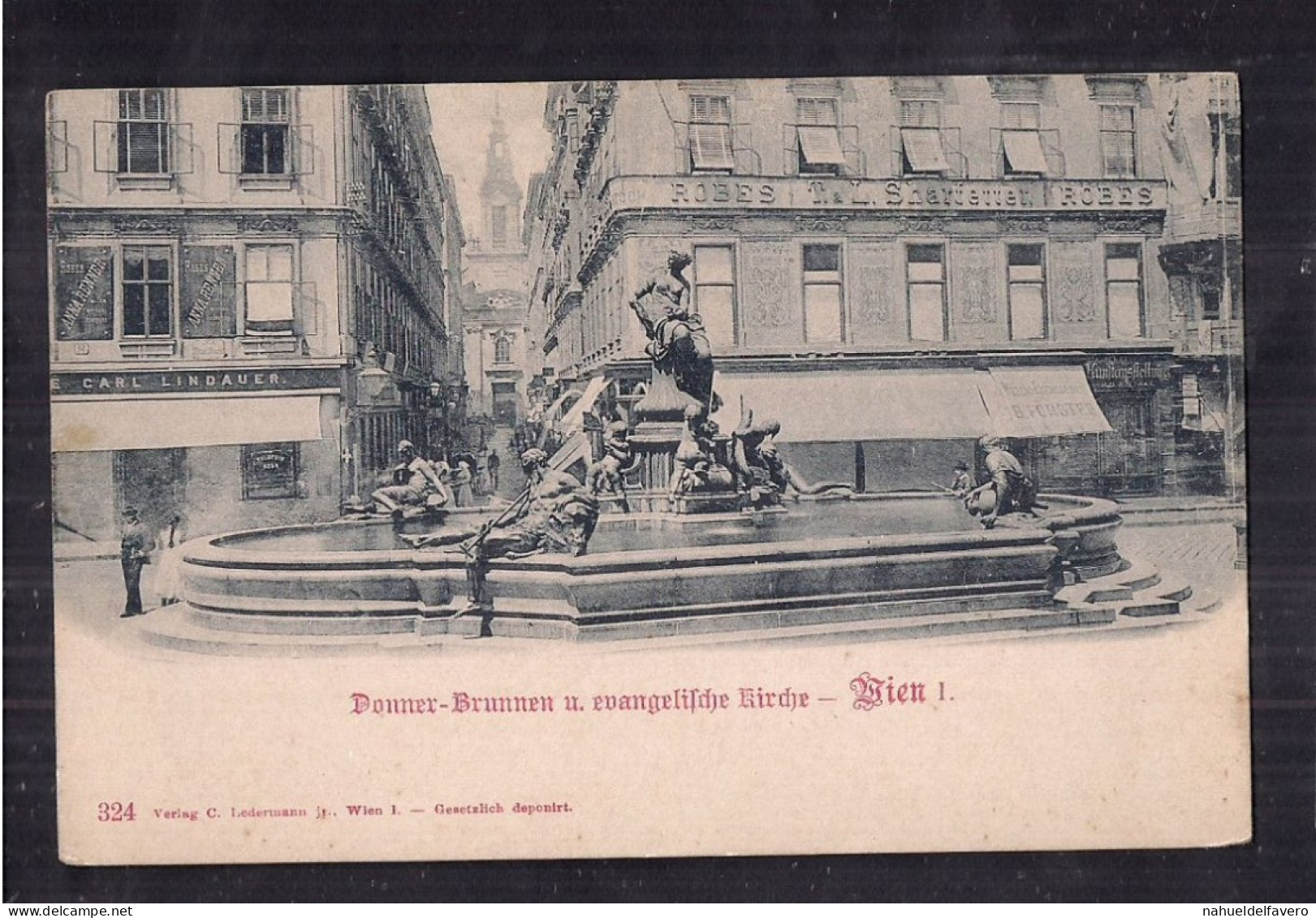 Postcard From Vienna Image Fountain - Belvedère