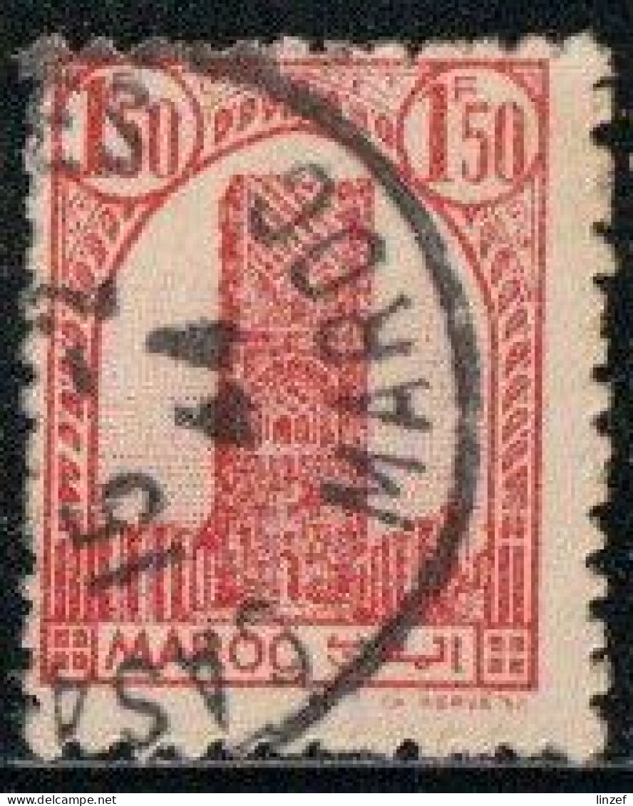 Maroc 1943 Yv. N°213 - 1f50 Rouge Tour Hassan, Rabat - Oblitéré - Gebruikt