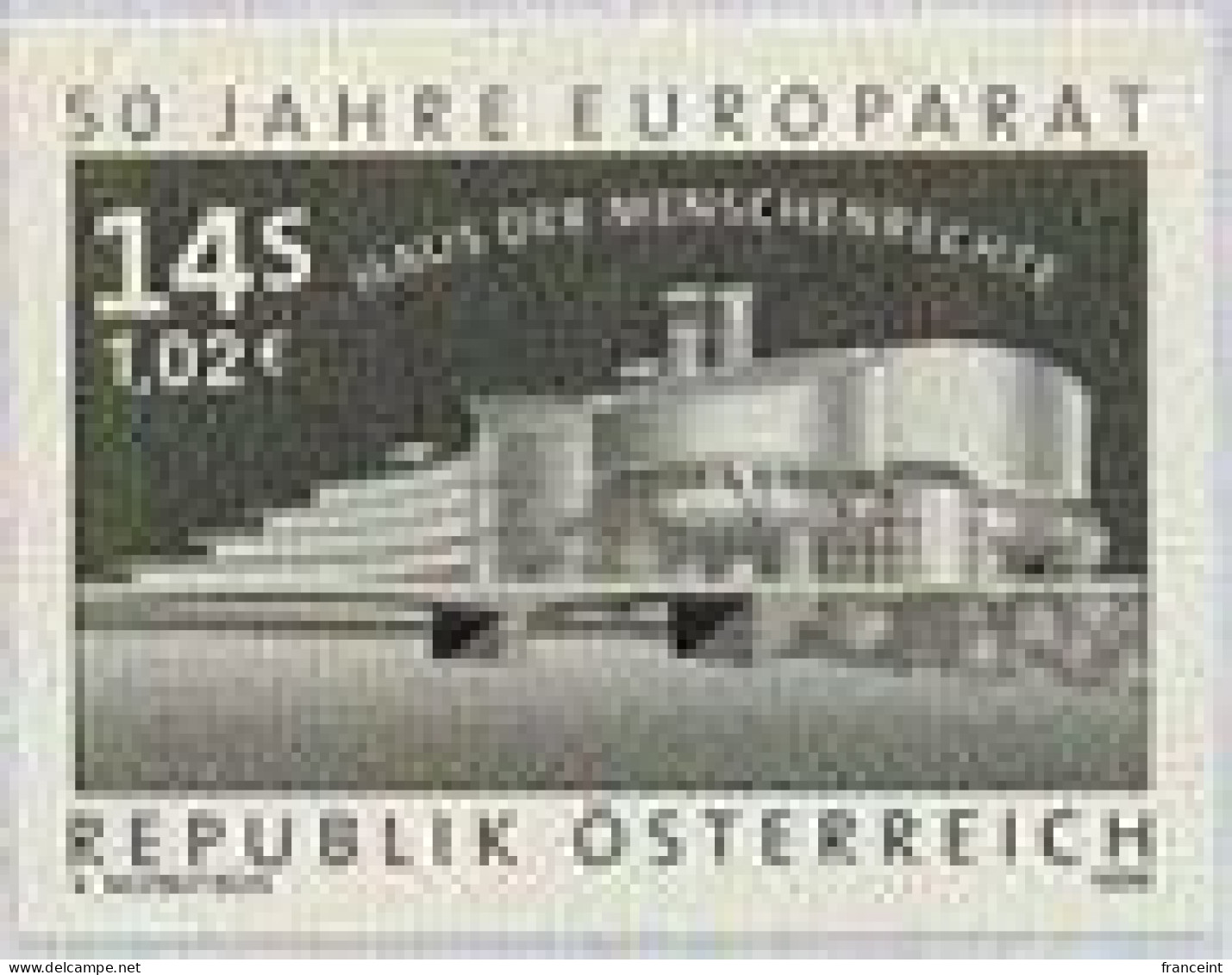 AUSTRIA(1999) Council Of Europe. Black Print. 50th Anniversary. Scott No 1784. - Proeven & Herdruk