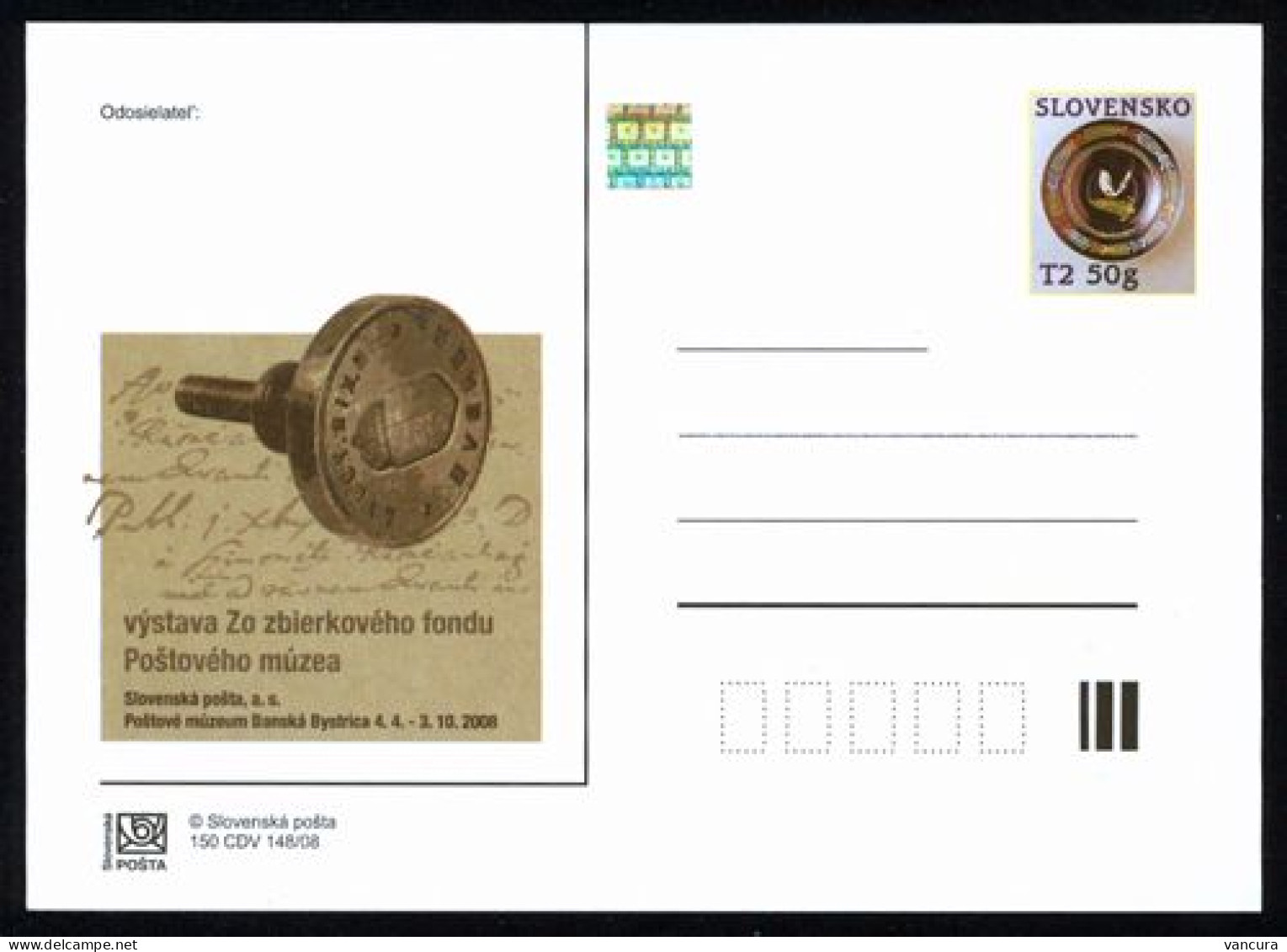CDV 150 Slovakia Exhibition Of The Collections Of The Post Museum 2008 - Postcards
