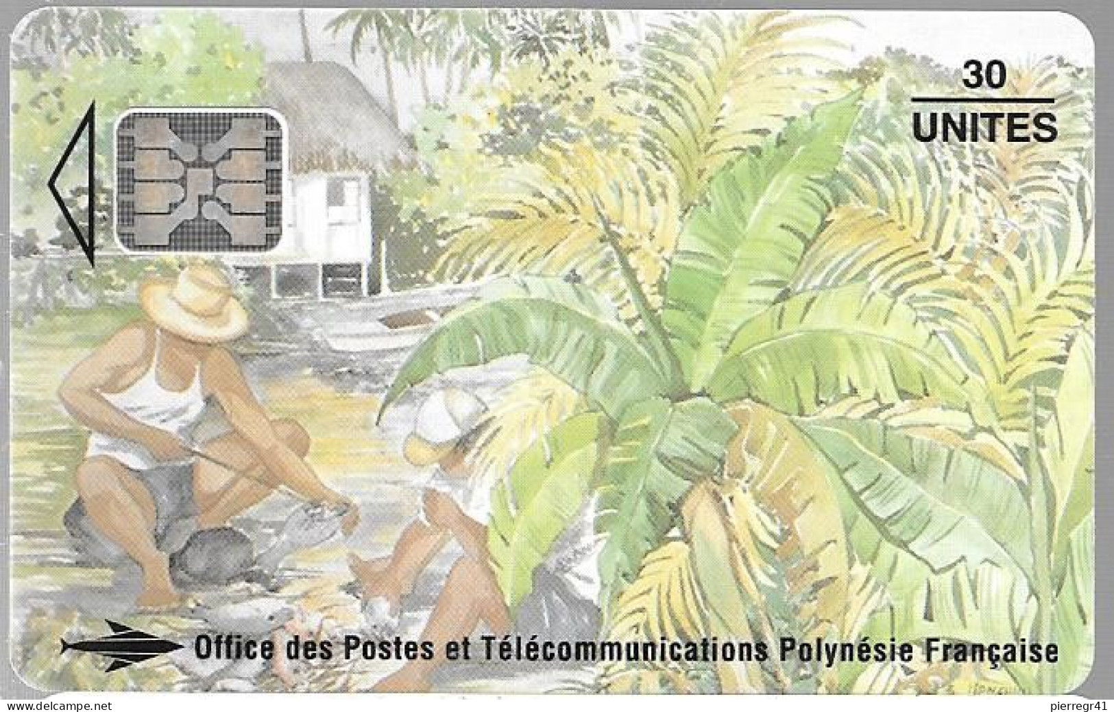 CARTE-PUCE-POLYNESIE-PF25 -SC5-30U-08/94-Les PECHEURS-N°Rouges Maigres C49100911-UTILISE-TBE- - Französisch-Polynesien