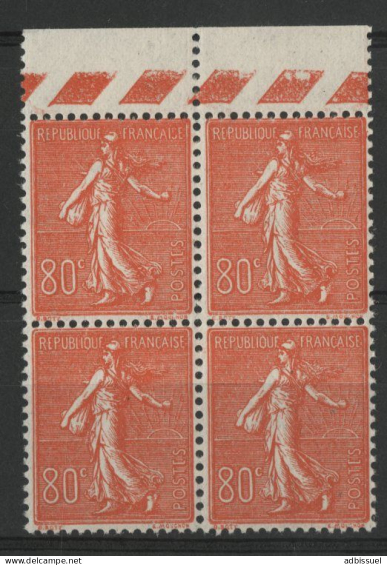 N° 203 Bloc De Quatre Avec Bord De Feuille Cote 240 € Neufs ** (MNH) TB - 1903-60 Sower - Ligned