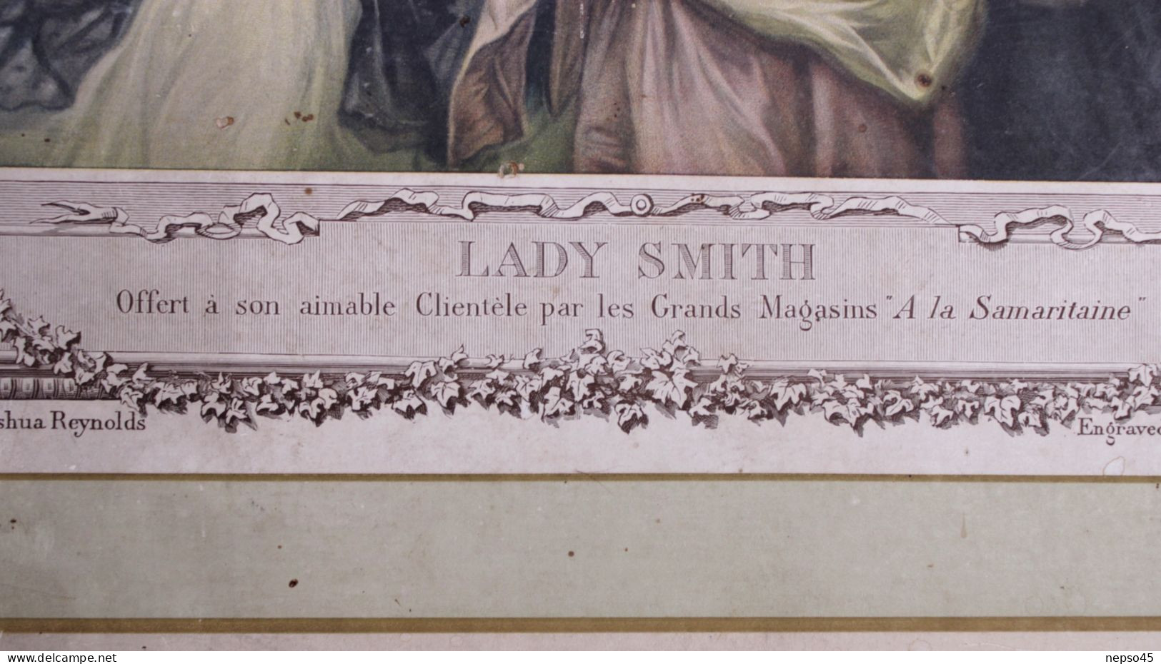 calendrier publicitaire.la Samaritaine Rue de Rivoli 75 Rue Pont Neuf et de la Monnaie.Paris.Portrait de Lady Smith.1908