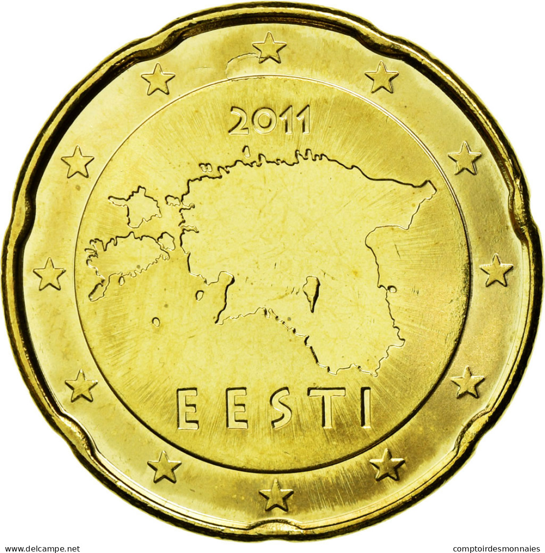 Estonia, 20 Euro Cent, 2011, SUP, Laiton, KM:65 - Estonie