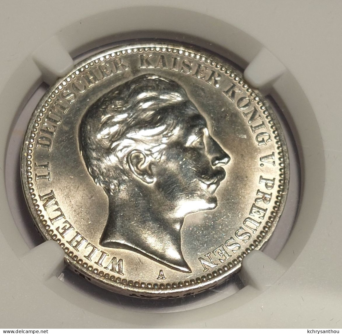 GERMANY -- PRUSSIA 3 Mark 1911A NGC UNC Details - 2, 3 & 5 Mark Plata