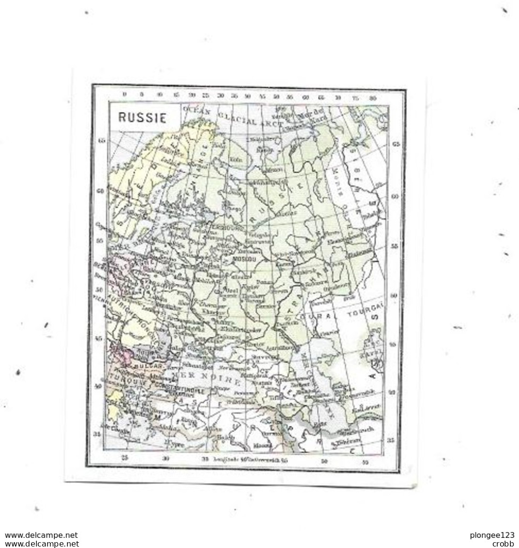 CHROMO CACAO VAN HOUTEN : Carte RUSSIE - Van Houten