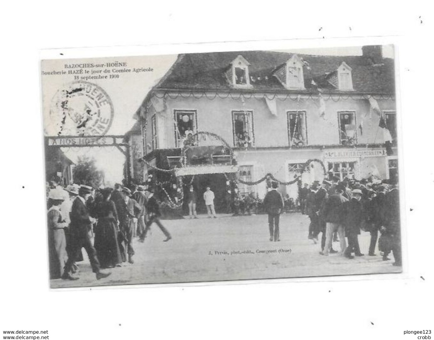 61 - BAZOCHES SUR HOENE : Boucherie HAZE Le Jour Du Comice Agricole - Bazoches Sur Hoene