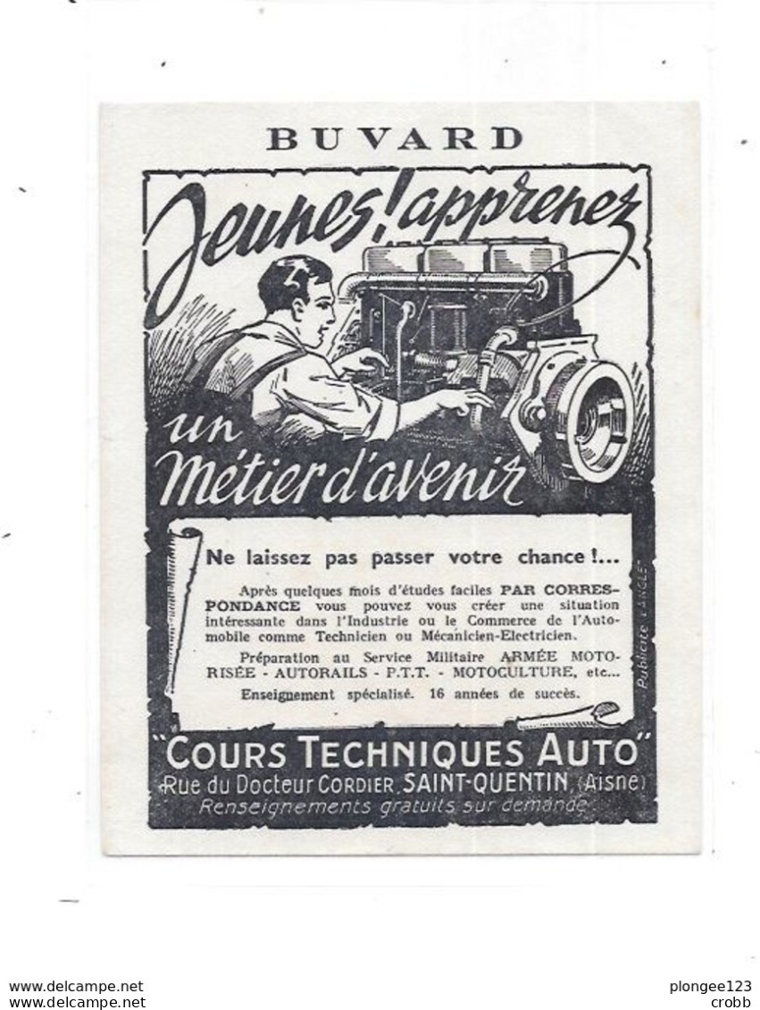 Buvard Cours Technique AUTO, à SAINT QUENTIN (Aisne) - Automóviles