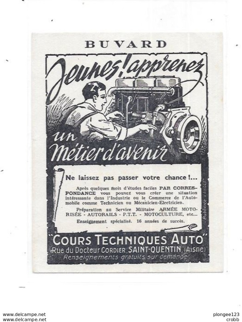 Buvard Cours Technique AUTO, à SAINT QUENTIN (Aisne) - Automobile