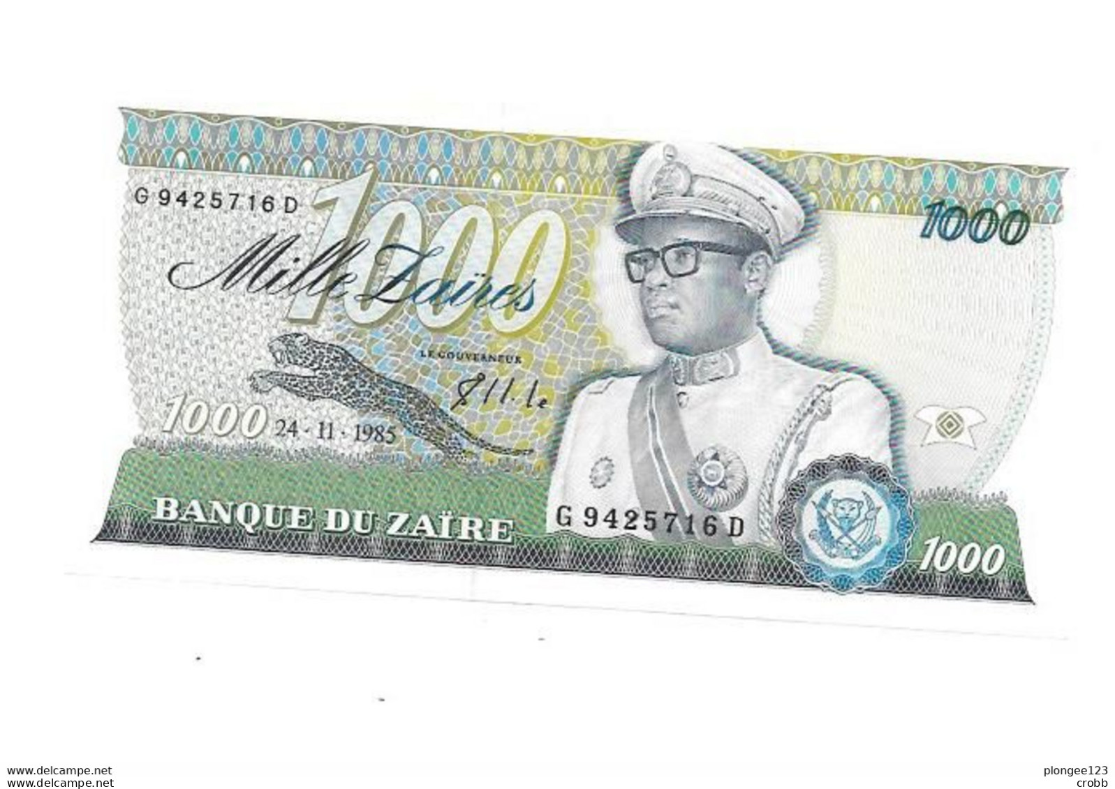 Billet De 1000 ZAIRES, 01/1985 - Zaire