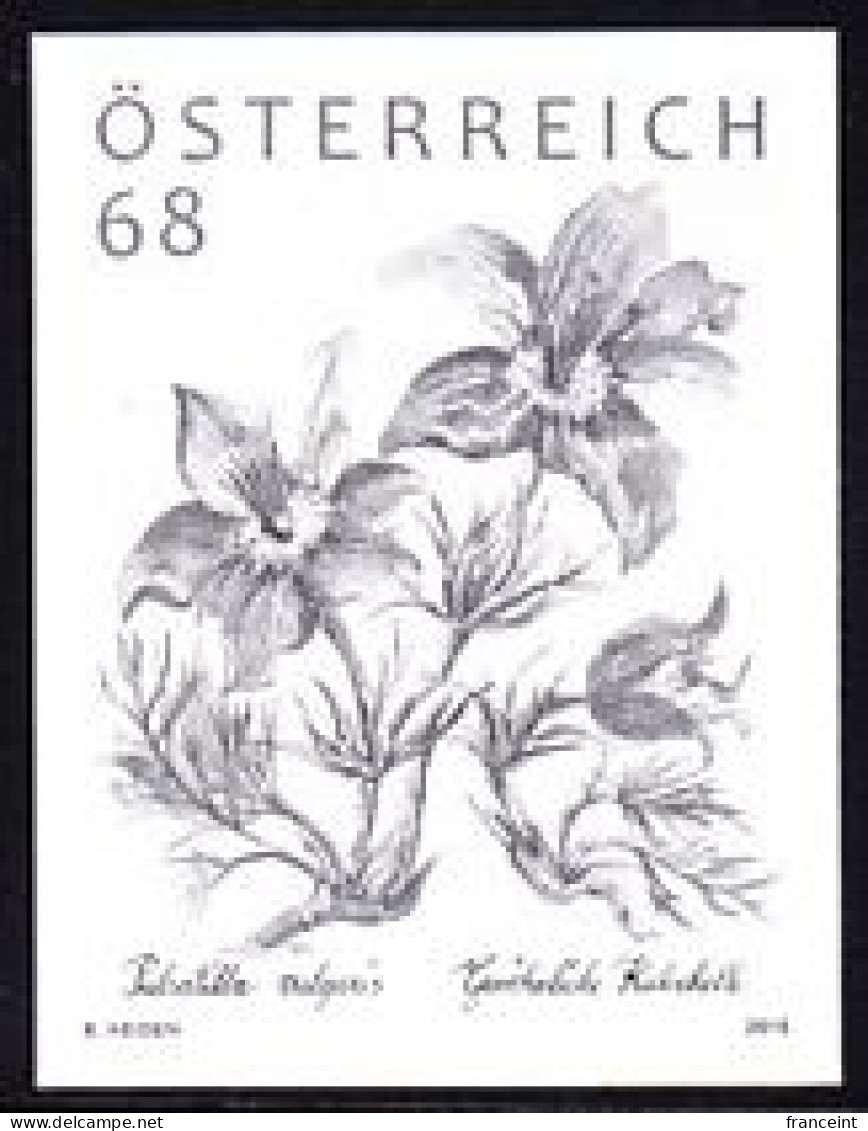 AUSTRIA(2015) Pasque Flower (Pulsatilla Vulgaris). Black Print. - Proofs & Reprints