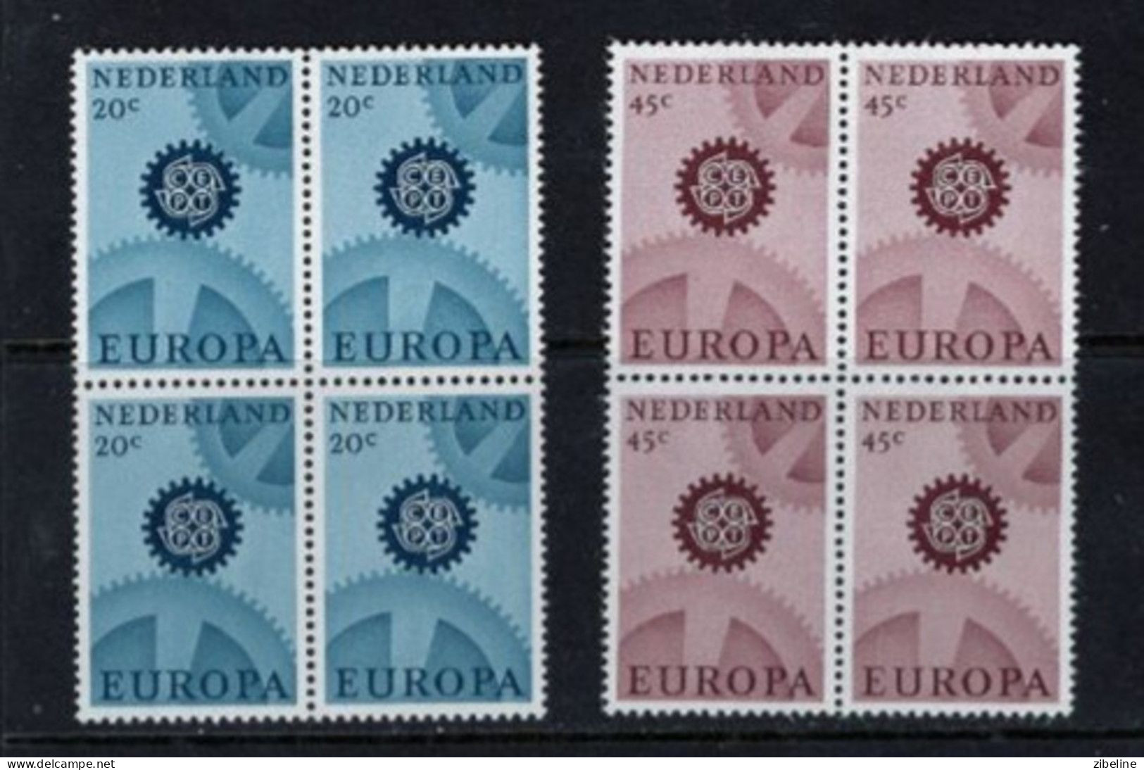 NEDERLAND PAYS BAS  BLOC DE 4 EUROPA CEPT XX MNH 1967 - 1967