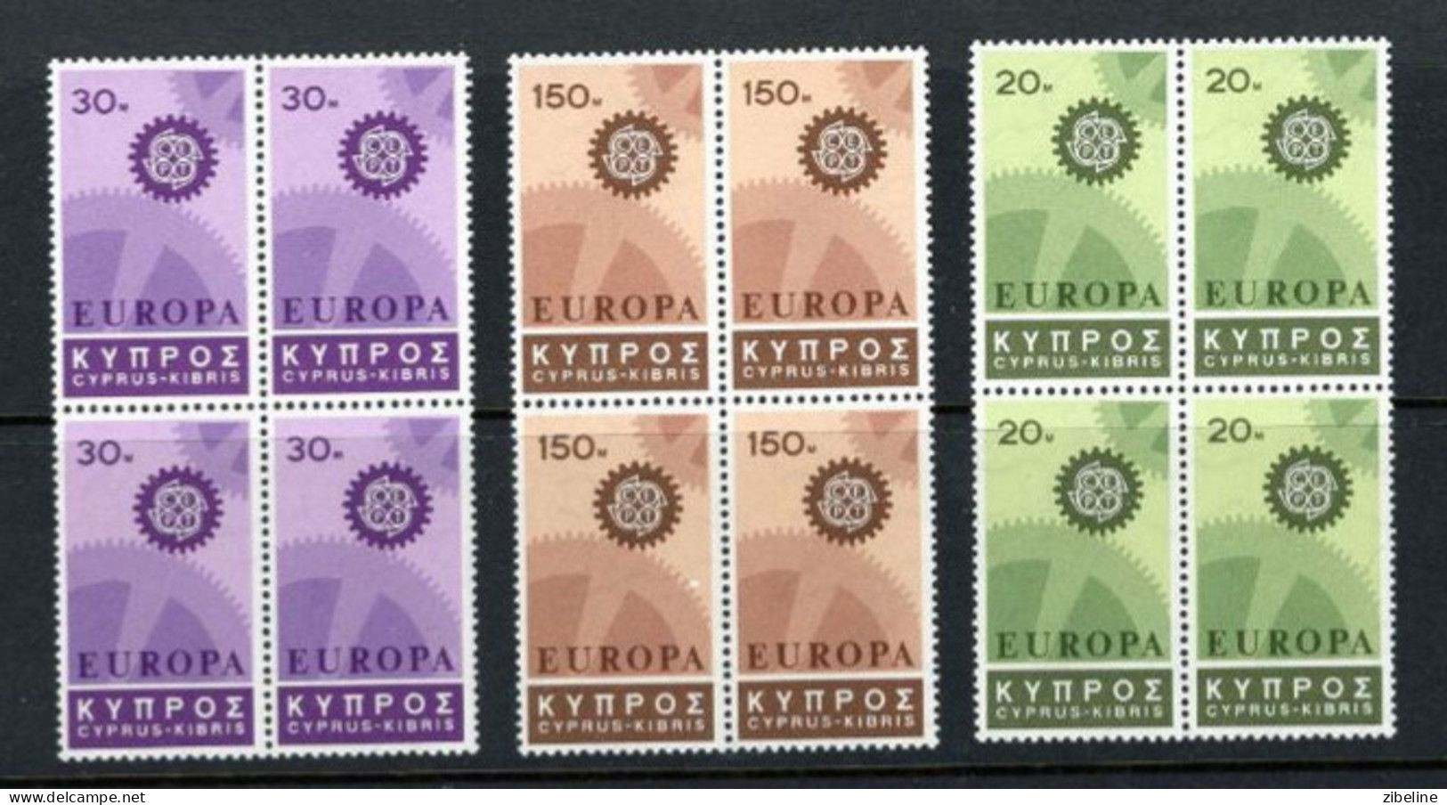 CHYPRE CYPRUS  BLOC DE 4 EUROPA CEPT XX MNH 1967 YT 284/86 - Collections (sans Albums)