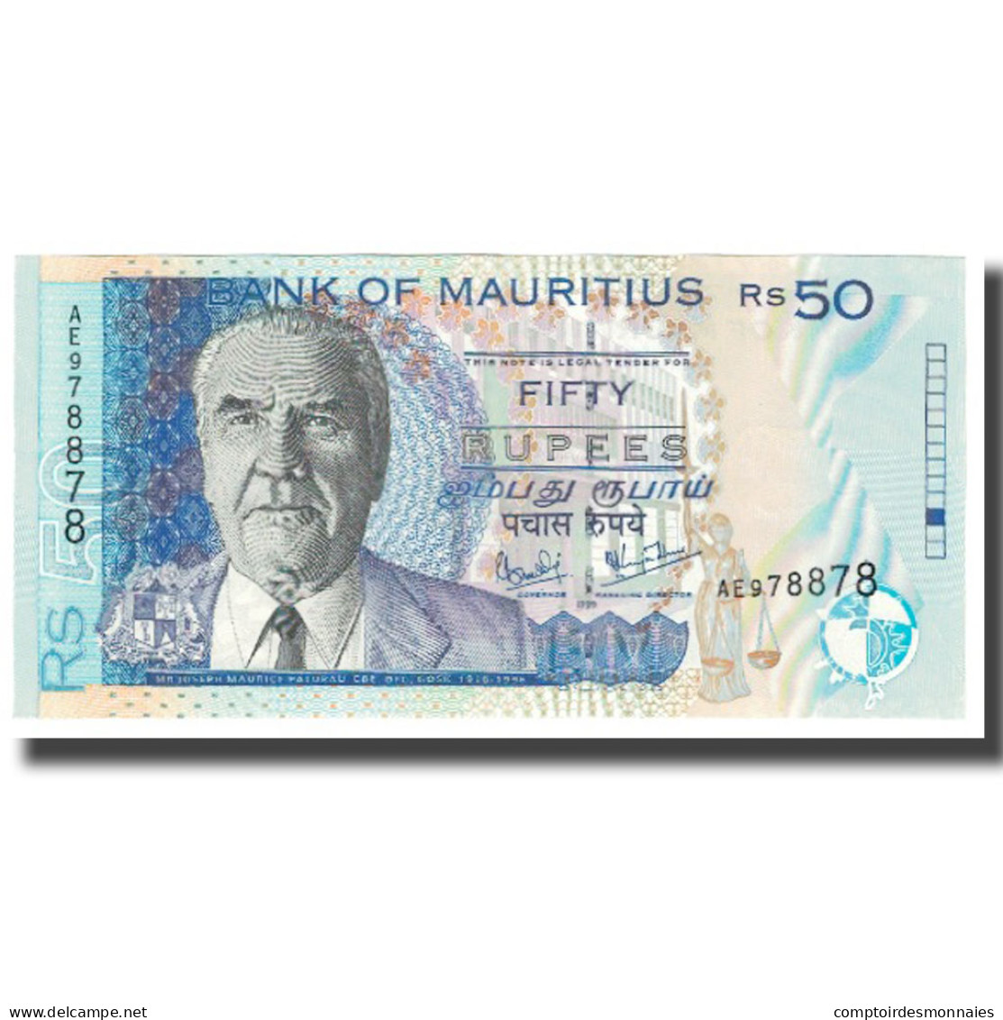Billet, Mauritius, 50 Rupees, 1999, KM:50a, NEUF - Mauricio