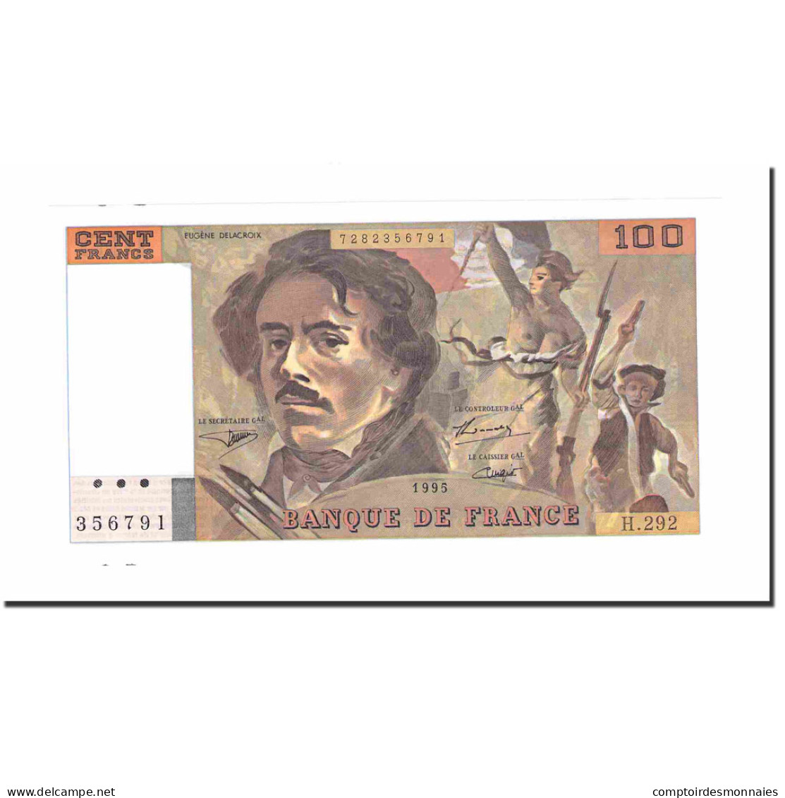 France, 100 Francs, Delacroix, 1995, SPL, Fayette:69ter.2c, KM:154h - 100 F 1978-1995 ''Delacroix''