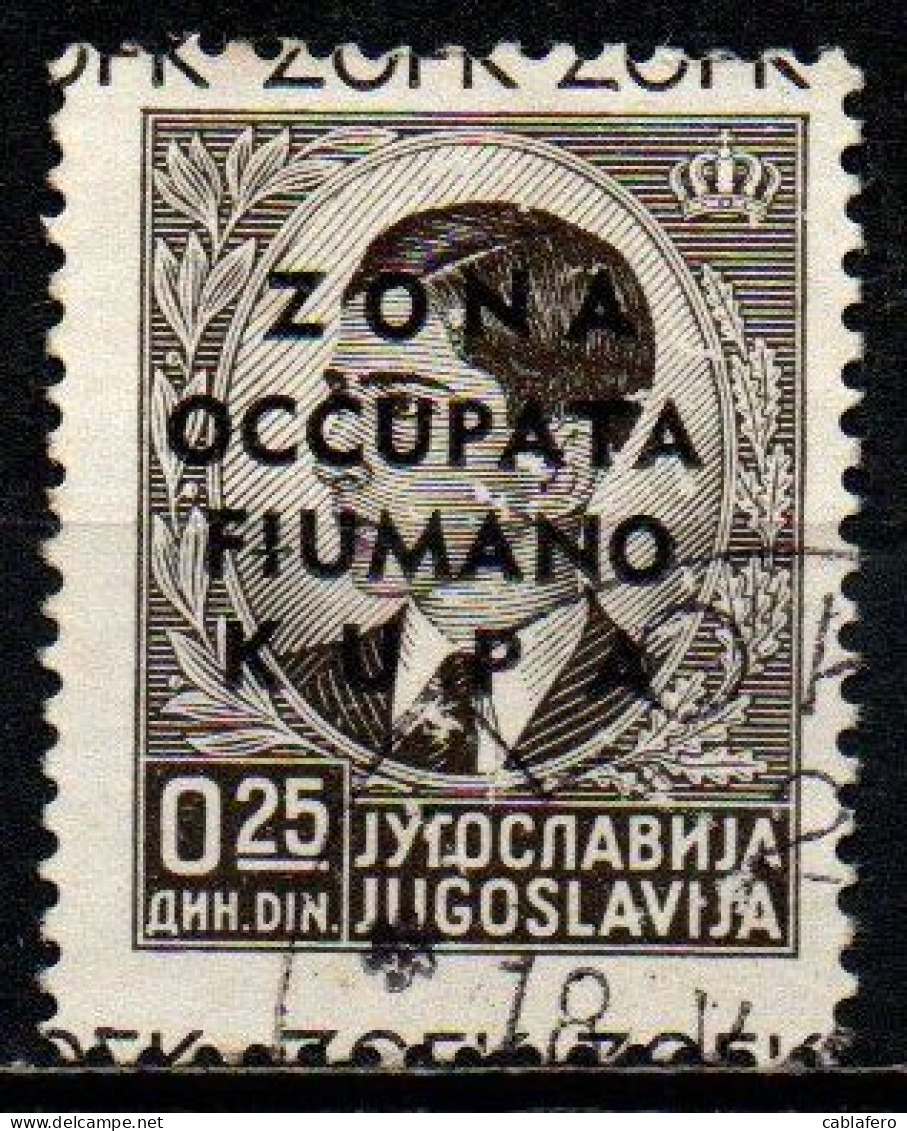 ITALIA REGNO - ZONA OCCUPATA FIUMANO KUPA- 1941 - VALORE DA 0,25 - USATO - Fiume & Kupa