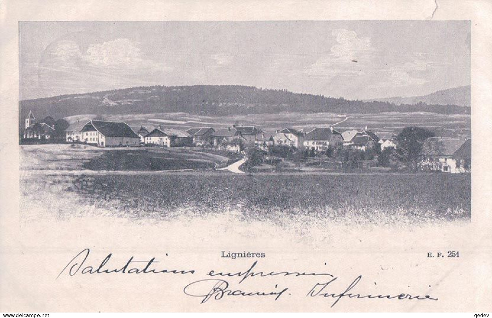 Lignières NE, Le Village (4.9.1901) - Lignières