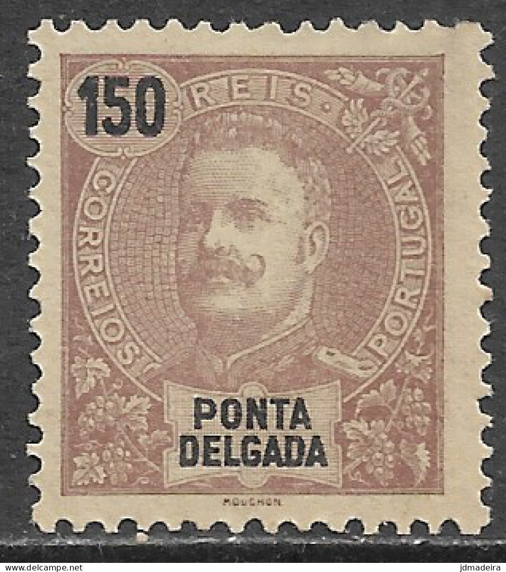Ponta Delgada – 1897 King Carlos 150 Réis Mint Stamp - Ponta Delgada