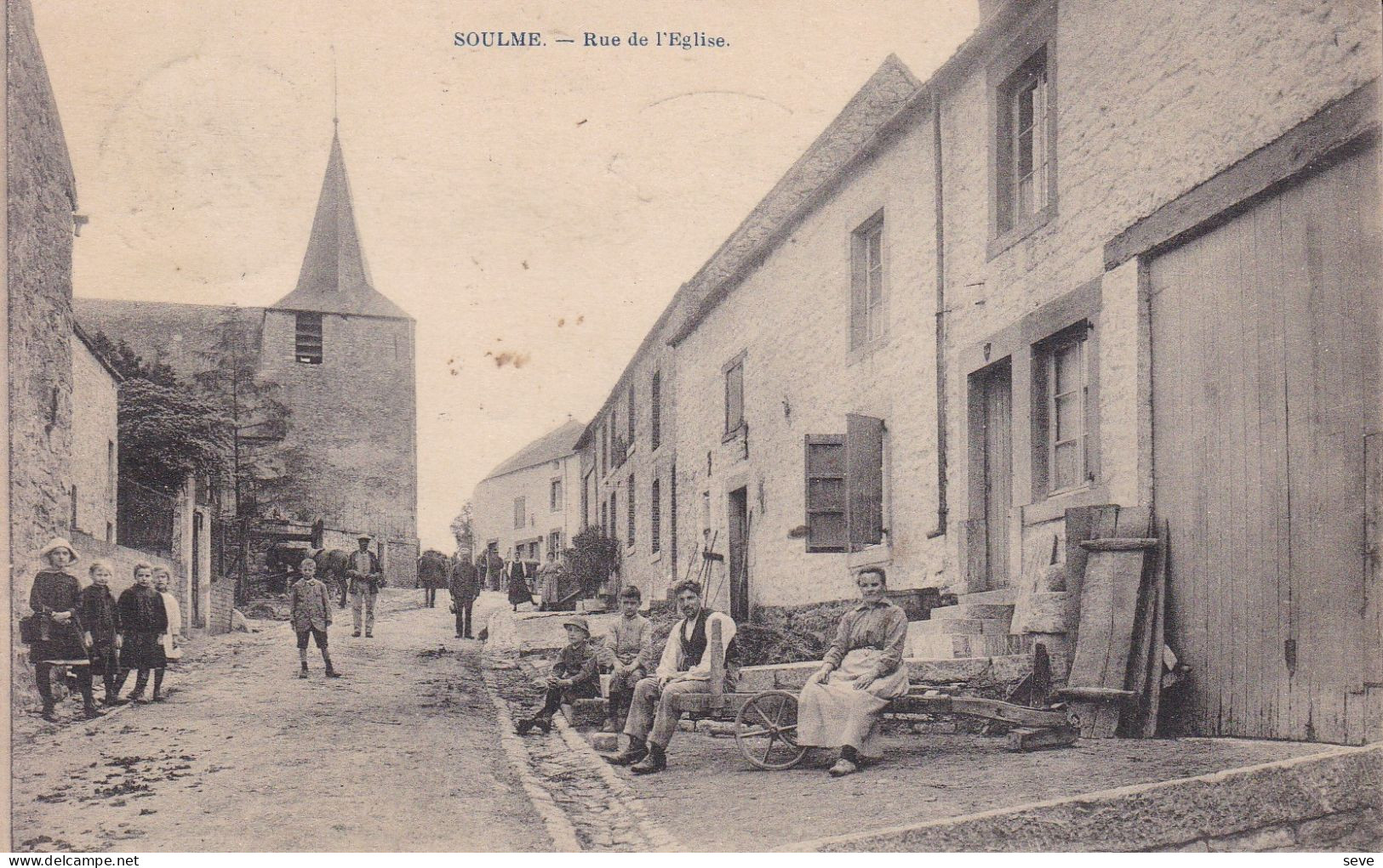 SOULME Rue De L'église Animée Postée Vers Liège En Juillet 1921 DOISCHE - Doische