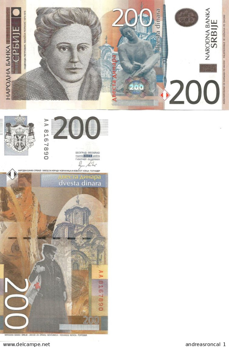 Serbia 200 Dinars 2011 P-58a UNC - Servië