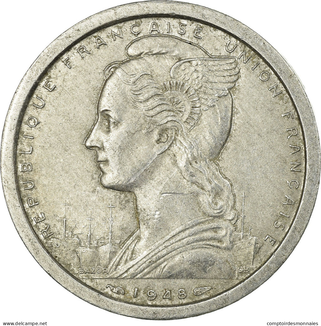 Monnaie, Madagascar, 2 Francs, 1948, Paris, TTB, Aluminium, KM:4 - Madagascar