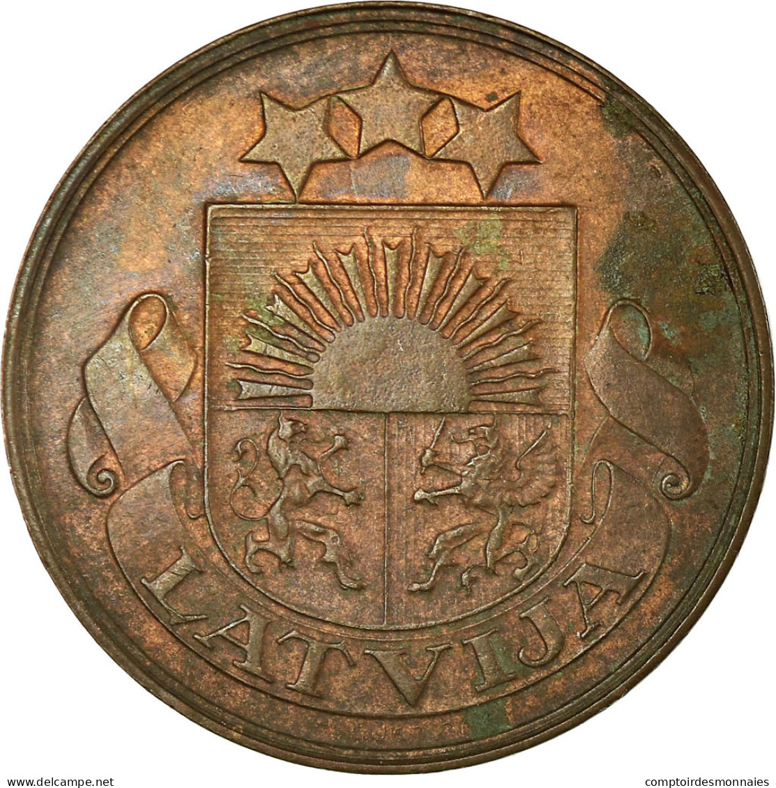 Monnaie, Latvia, 2 Santimi, 1922, TTB, Bronze, KM:2 - Latvia