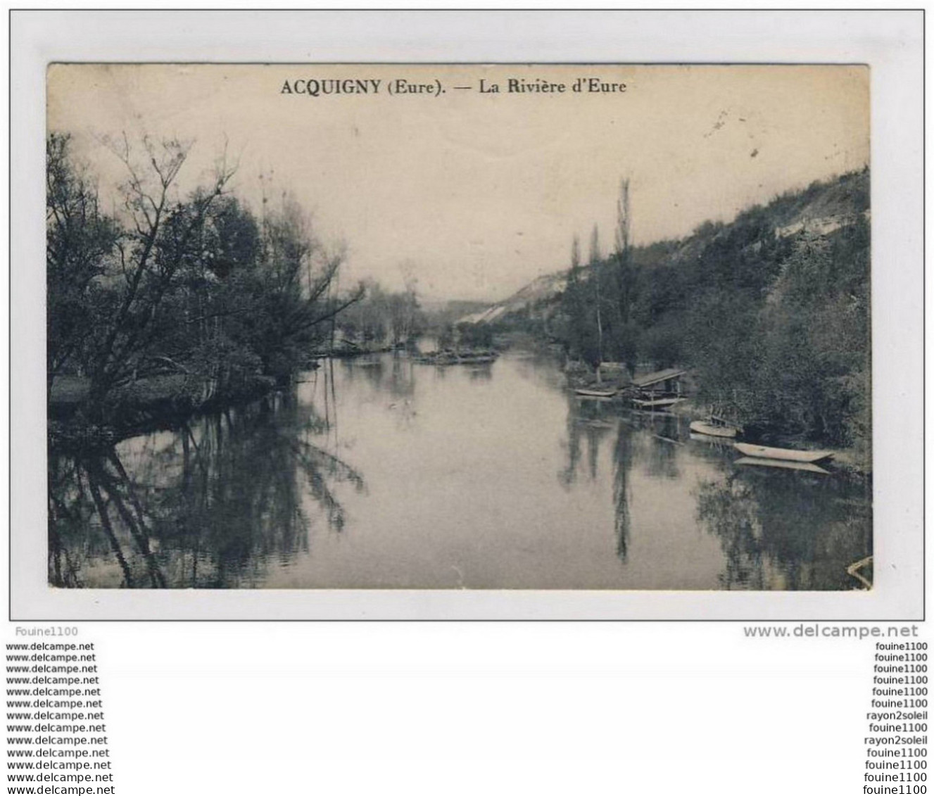 Carte D' Acquigny La Rivière D' Eure  ( Peu Courante ) ( Recto Verso ) - Acquigny