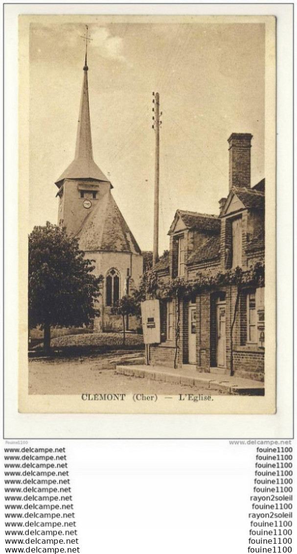 Carte De Clémont L' église  ( Recto Verso ) - Clémont