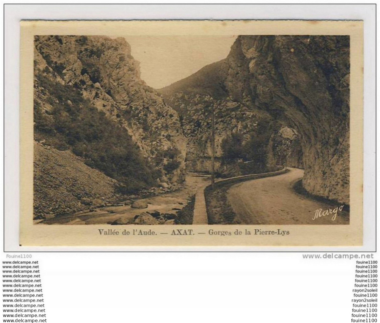 Carte De La Vallée De L' Aude Axat Gorges De La Pierre Lys - Axat