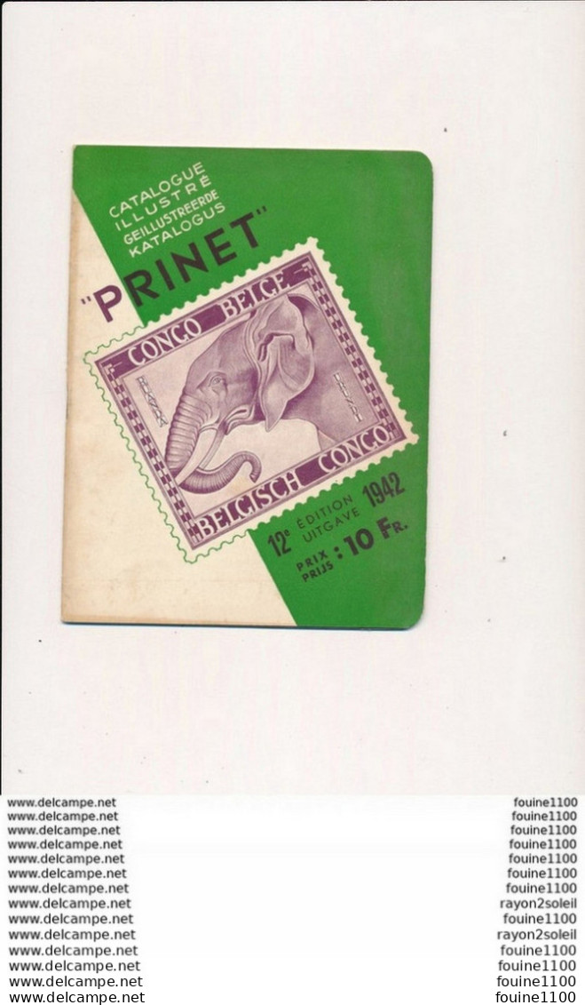 Catalogue De Cotation PRINET  Timbres Poste  CONGO BELGE BELGISCH CONGO éléphant     1945 - Belgique